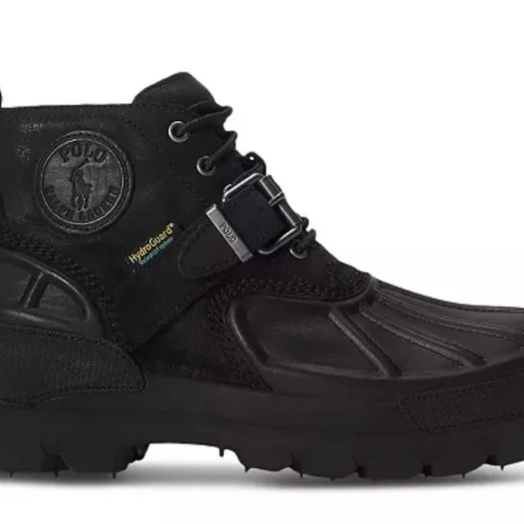 NWT Polo by Ralph Lauren Men’s Oslo Waterproof Hydroguard Black Boots 13D - Picture 2 of 8